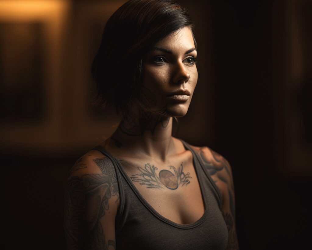 woman with tattoos